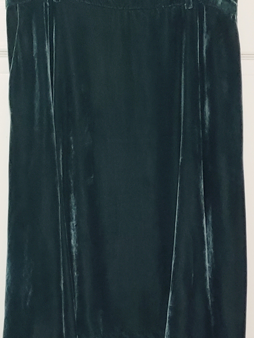 Modcloth Deep Emerald Velvet Midi Skirt